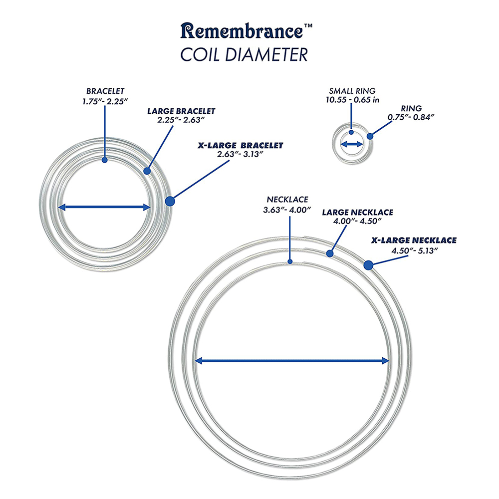 Remembrance Memory Wire, Round, Bracelet, XLarge, Bright, 1 Remembrance Memory Wire, Round, Bracelet, XLarge, Bright, 1